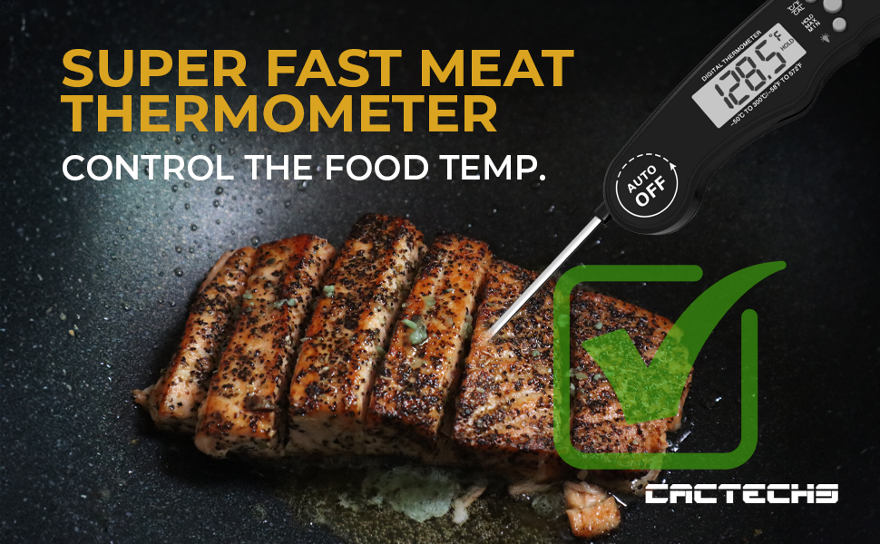 CACTECHS Instant Read Digital Meat Thermometer - Grill & Kitchen Essential