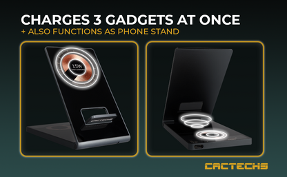 CACTECHS 4-in-1 Wireless iPhone Charging Station - Fast Charging for Multiple Apple Devices