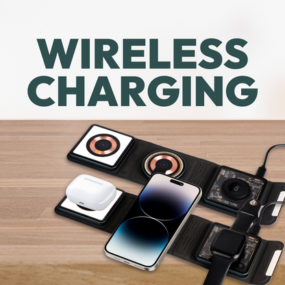 CACTECHS 3-in-1 Wireless Charger - Foldable, Magnetic, Travel Charging Station