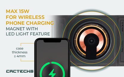 CACTECHS 3-in-1 Wireless Charger - Foldable, Magnetic, Travel Charging Station