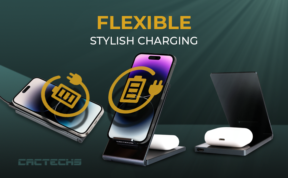 CACTECHS 4-in-1 Wireless iPhone Charging Station - Fast Charging for Multiple Apple Devices