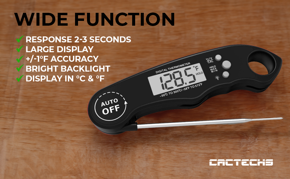 CACTECHS Instant Read Digital Meat Thermometer - Grill & Kitchen Essential