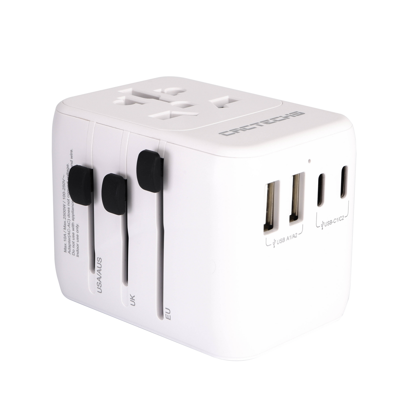 CACTECHS Universal Travel Adapter - All-in-one with 35W PD Dual USB-C Ports