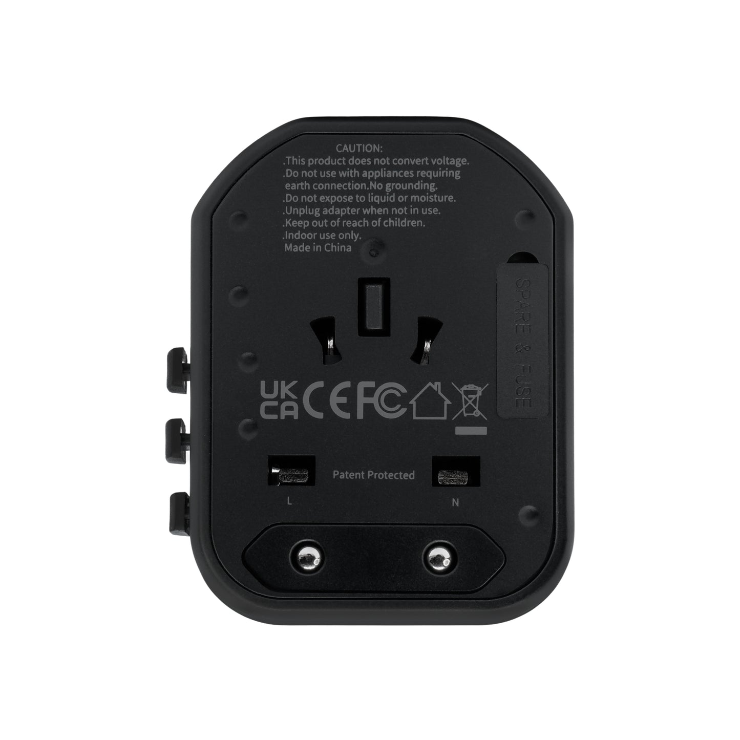 CACTECHS Universal Travel Adapter - All-in-one with USB-C and Dual USB Ports