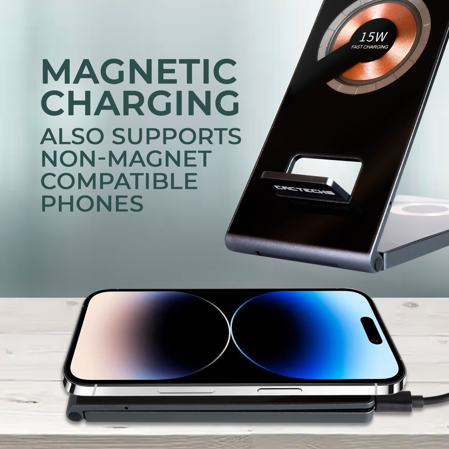 CACTECHS 4-in-1 Wireless iPhone Charging Station - Fast Charging for Multiple Apple Devices