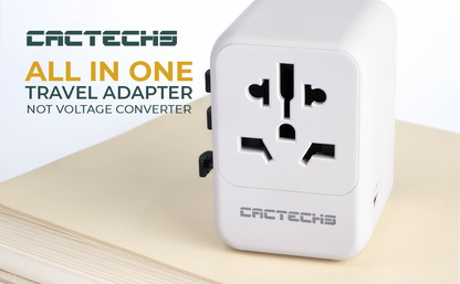 CACTECHS Universal Travel Adapter - All-in-one with 35W PD Dual USB-C Ports