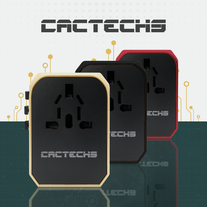 CACTECHS Universal Travel Adapter - All-in-one with USB-C and 4 USB Ports