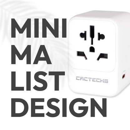 CACTECHS Universal Travel Adapter - All-in-one with 35W PD Dual USB-C Ports